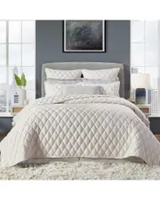 Orchids Lux Home 400 Thread Count Avalon Coverlet