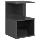 High Gloss Bedside Table Drawers Storage Side Cabinets Wooden Nightstand Grey