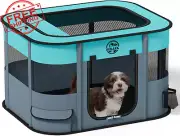 Dog Playpen, Puppy Play Pen Indoors Pet Playpens Outdoor Small Dogs Portable Fol