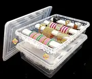 SPC Plastic Adjustable 4 Rod Bangle Box Chudi Set Organizer Jewellery Storage Display Box For Bangles Chudi Bracelet Wrist Watch Hair Bands Scrunchies Accessories, Transparent (2), 38 Cm, 25 Cm, 9 Cm