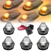 Fit 80-96 F-Series Pickup 5Pcs Black Yellow Led Cab Roof Running Lights+Switch