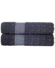 Brooks Brothers Circle In Square 2Pc Bath Sheets