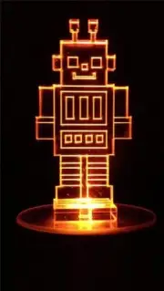 Robot Flashing 3D LED Battery USB Night Light 7 Colour Changing Room Lamp