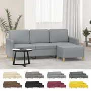 3-Seater Sofa Lounge Couch with Footstool Sofa Chair Settee Fabric vidaXL