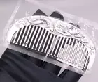 Pure S999 Fine Silver 999 Comb Lucky Blooming Lotus Fish Comb 61-62g 4in L