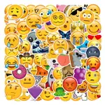 100卡通貼紙EMOJI笑臉貼紙兒童防水手賬筆記本汽車小尺寸表情貼畫