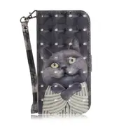 3D Colored Drawing Hug Cat Pattern Horizontal Flip Leather Case for Huawei P Smart+ 2019 , with Holder & Card Slots & Wallet