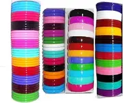 [GOELX] Plastic Bangles/Kada Bangles/Thick Kada/Thin Bangles/Combo Very Popular Multicolor Set 4 Boxes - 3mm, 5mm, 8mm,10mm, 20mm - from Kids to Adults - 2.10