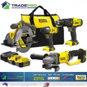 Stanley® Combo Kit 8pc 18V Fatmax Drill Impact Driver Grinder Circular Saw Set