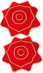 Cabilock 2pcs Red Handkerchief Chinese Dance Towel Flower Art Vintage Stage Errenzhuan Song and Dance Duet Performance Prop Decor 50x37cm
