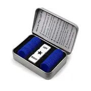 Right Left Center Dice Game Set with 3 Dices& 36 Chips - Blue