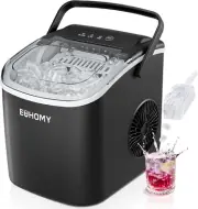 Portable Countertop Ice Maker – 26 lbs/24Hrs, Auto-Cleaning, Handle, Basket & Sc