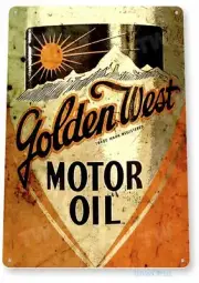 GOLDEN WEST MOTOR OIL 11 X 8 TIN SIGN NOSTALGIC REPRODUCTION ADVERTISEMENT USA