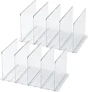 Purse Organizer for Closet Adjustable Acrylic Clear Shelf Dividers 2 Pcs (8 Sections) Handbag Organizers for Closets for Bedroom Office(COLOR:clear)