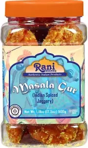 Rani Masala Gur (Jaggery) 17.5oz (1.1lbs) 500g ~ PET Jar