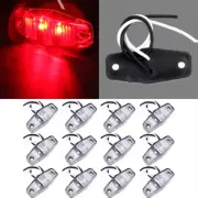 12X SURFACE MOUNT MINI CLEAR LENS RED LIGHT SIDE MARKER 2 DIODES TRAILER TRUCK