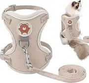 Pet Harness Set - Kitten Vest Harness Polyester Pet Harness Adjustable Cat Harness | Dog Traction Harness Rope with Reflective Strips, Gi