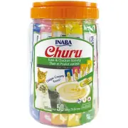 50-Sticks Inaba Churu Cat Treat TUNA & CHICKEN Variety (AU Stock)