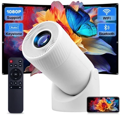 Mini Projector with WiFi & Bluetooth,2025 Upgraded Fireproof 1080P Supported ...