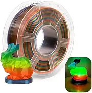 3D Printing Filament PETG Clear Multicolored 3D Printer Filament Color Gradient Change PETG Transparent Multi Colored PETG Filament 1.75mm Dimensional Accuracy +/- 0.02mm,One Size,Multi-Colored