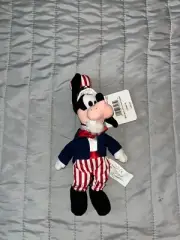 Vintage Disney Store Uncle Sam Goofy Stuffed Animal Plush Toy With Tags