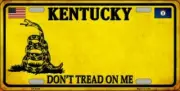 KENTUCKY DON'T TREAD ON ME FLAG METAL AUTO TAG LICENSE PLATE 6X12 (NEW)