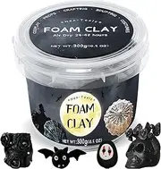 Air Dry Clay for Adults Foam Clay for Cosplay Soft Modeling Clay for Sculpting with High Density and Hiqh Quality DIY Model Magic Clay for All Ages, 300 Gram Black