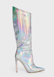 [AZALEA WANG] Silver Nova Stiletto Boots