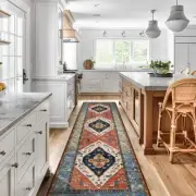 Boho Kitchen Runner Rug - 2x8 Runners for Hallways Washable Non-Slip Runner R...