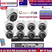 Hikvison DS-7608NXI-I2/8P/S NVR Acusense 4K 8MP colorVu IP Camera Systems Lot AU