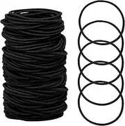 100pcs Elastic Hair Bands, Small Elastic Hair Bobbles For Women, 2mm Thin Hair Tie for Kids, Soft Hair Bands withou Metal, Elastic Ponytail Holder (Black)