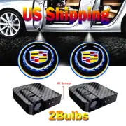 2 Light Bulbs Wireless IR Sensor Ghost Shadow Projector LED Door Cadillac Lights
