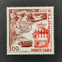 在飛比找Yahoo!奇摩拍賣優惠-郵票摩納哥郵票1956蒙特卡洛第26屆汽車拉力賽1全新集郵