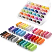 72pcs Sewing Thread Kit, 36 Colors Sewing Machine Threads, Prewound Bobbins Sewing Threads Kit, 400 Yards Per Spools As Shown