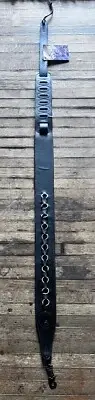 Levy's M17BP4-BLK 2.5" Black Leather Heavy Metal Guitar Strap with Chrome Rings