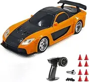 1/43 RC Drift Racing Car with Gyro, 4WD Fully Proportional Mini Electric Race Vehicle with LED Lights Remote Control High Speed Car for Adult
