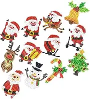 ERINGOGO Adhesive Diamond Drawing Stickers Christmas Gems for Boys and Girls 2 Sheets Boys and Girls Crafts Art Toys Set