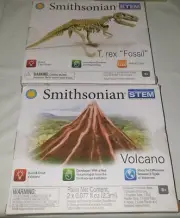 NEW Smithsonian Volcano Eruption Build & Erupt + T. Rex "Fossill" - 2 Pack STEM