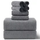 8-Piece Gray Bath Towel Set, 2 Extra Large Bath Towel Sheets, 2 Hand Towels a...