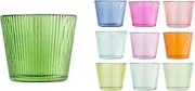 10 Assorted Colours Glass Tealight Holders D7.5