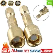 2Pcs Socket Adapter 1/4 Hex Shank Magnetic Nut Screwdriver Socket Bit Adapter