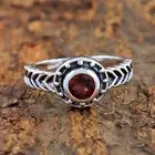 Natural Garnet Gemstone Ring 925 Sterling Silver Handmade Unique Ring Size 9