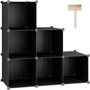 Cube Storage Organizer, 6-Cube Shelves Units, Closet Cabinet, DIY Plastic Modula