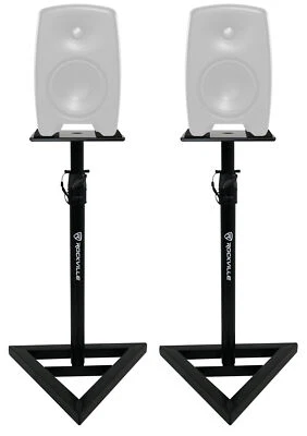 2) Rockville Adjustable Studio Monitor Speaker Stands For Genelec M040 Monitors