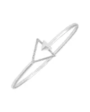 Silver 0.05 ct. tw. Diamond Bangle Bracelet