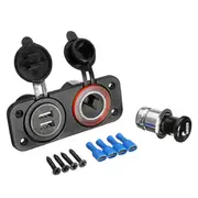 12V 24V Car Socket Splitter Dual USB Car Charger Power Adaptor 26 ORANGE
