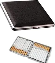 RUITASA Cigarette Case King Size,Portable Thin Skin Pack Pocket of Ultra-Thin Light Carries Box Hold 20 Cigarettes (Black)