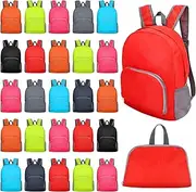 [Ayearparty] 48 Pcs 17 Inch Backpack in Bulk Foldable Classic Back Packs Colorful Book Bags Assorted Colors Lightweight Bookbags for Outdoor Travel Student School Supply 8 Colors, 8 Colors, Classic