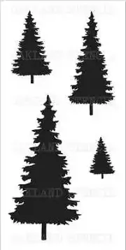 Christmas/Pine Tree #1 STENCIL with 4 Trees**for Signs Wood Fabric Canvas Winter