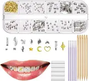 Teeth Gems Kit, Tooth Gems Set, Reflective Tooth, Tooth Artificial Crystal, Multi Shaped Gems for Halloween Teeth